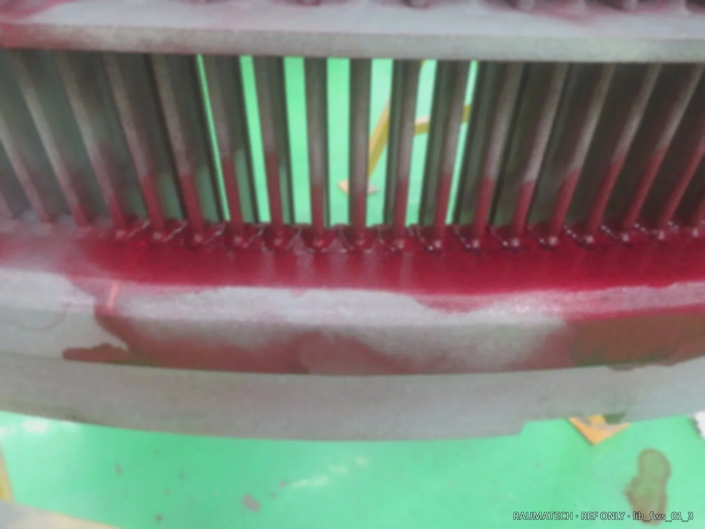 Penetrant testing of repaired zones