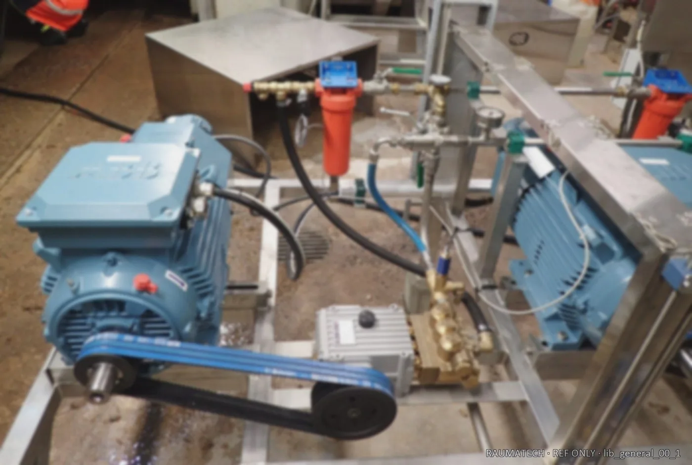 Air motor and valve group installation